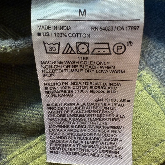 NWT Old Navy Olive and Charcoal Plaid Men's Button Down
Flannel Shirt - Picture 4 of 4